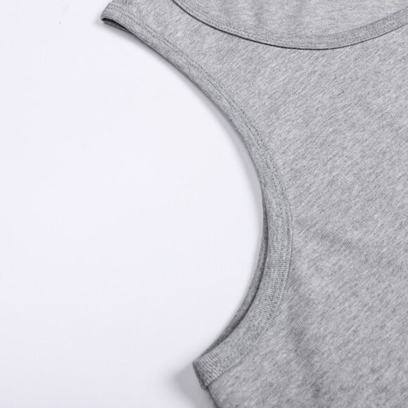 Ami Paris Heart Chest Logo Tee Sleeveless Top - Picture 5 of 8